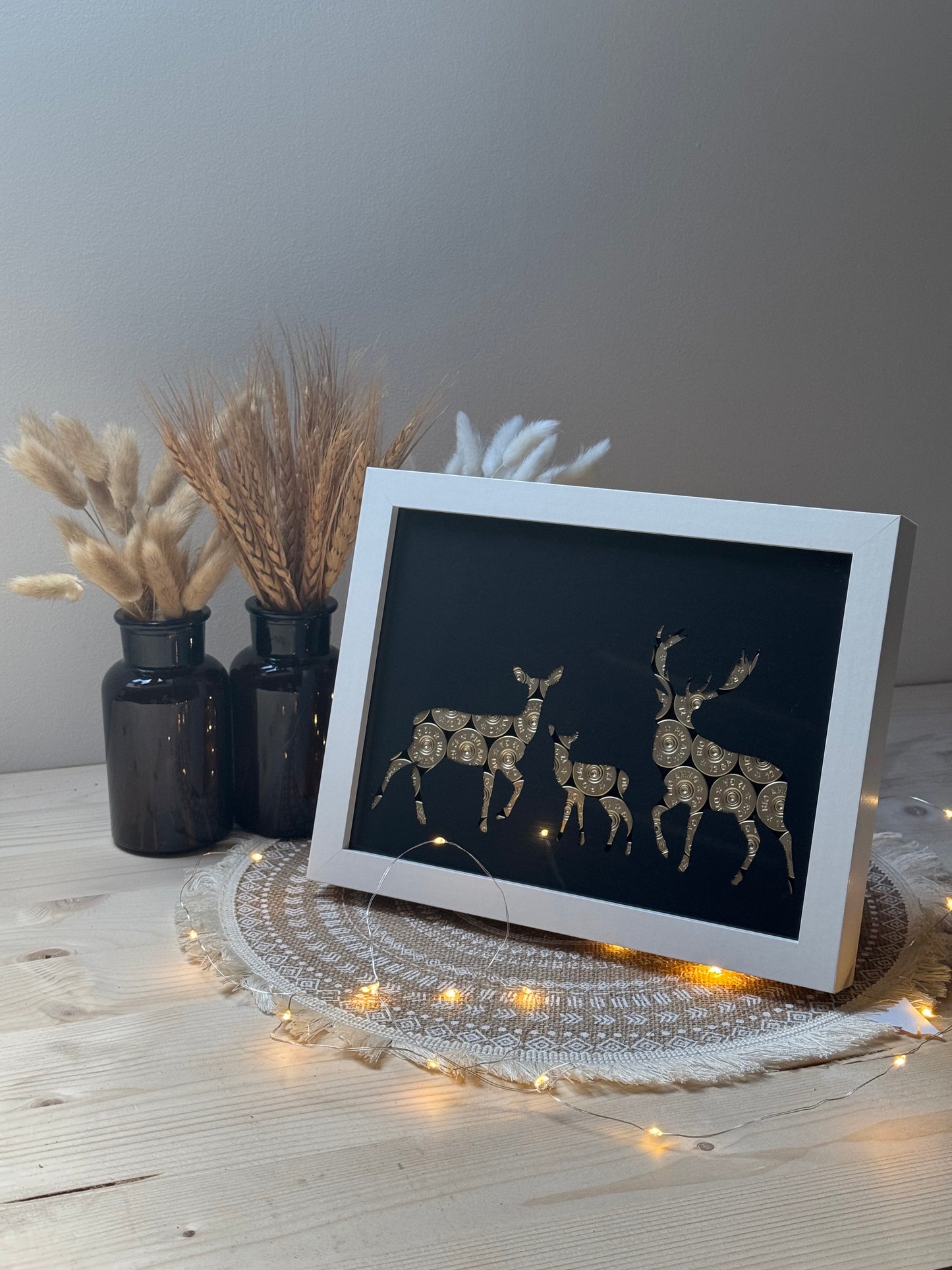 CADRE CERF BICHE ET FAON