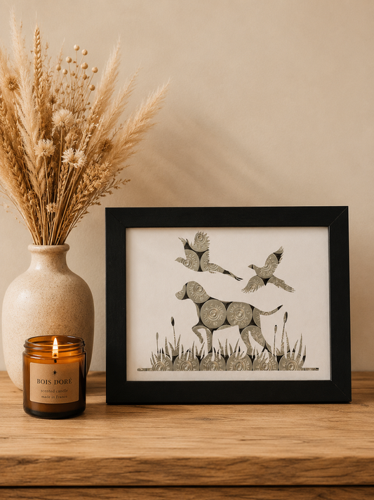 CADRE CHIEN ET FAISANS