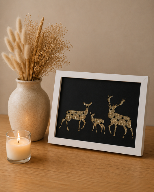 CADRE CERF BICHE ET FAON