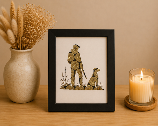 CADRE CHASSEUR ET CHIEN