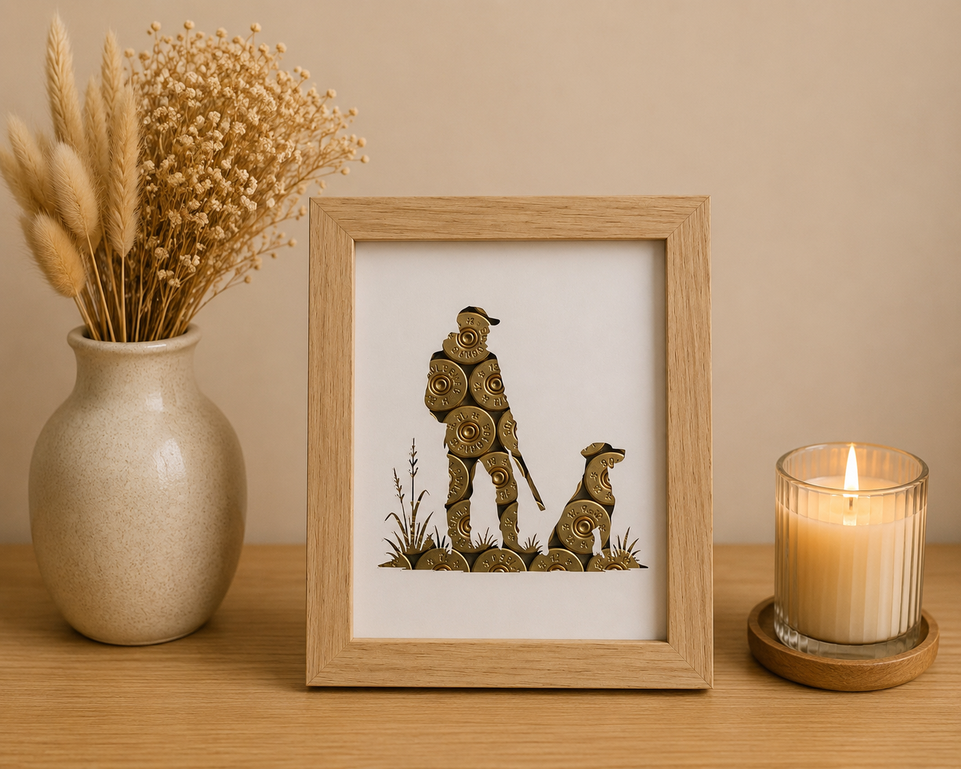 CADRE CHASSEUR ET CHIEN