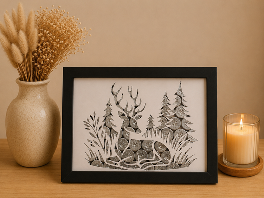 CADRE CERF ET FORÊT