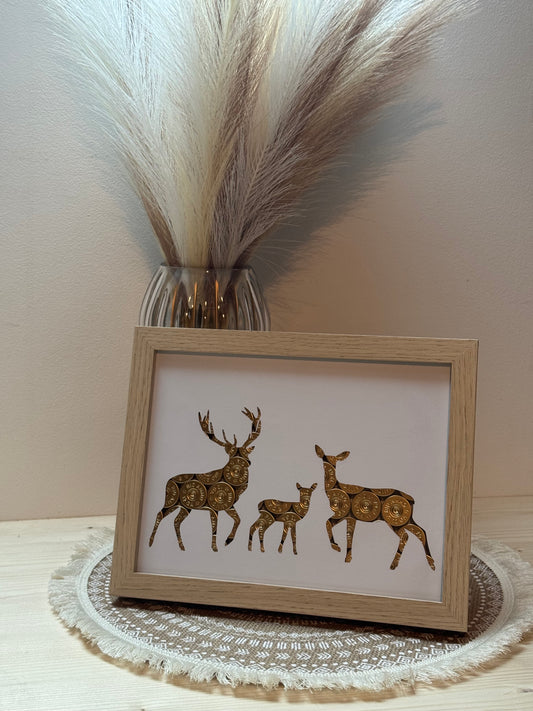 CADRE CERF BICHE ET FAON