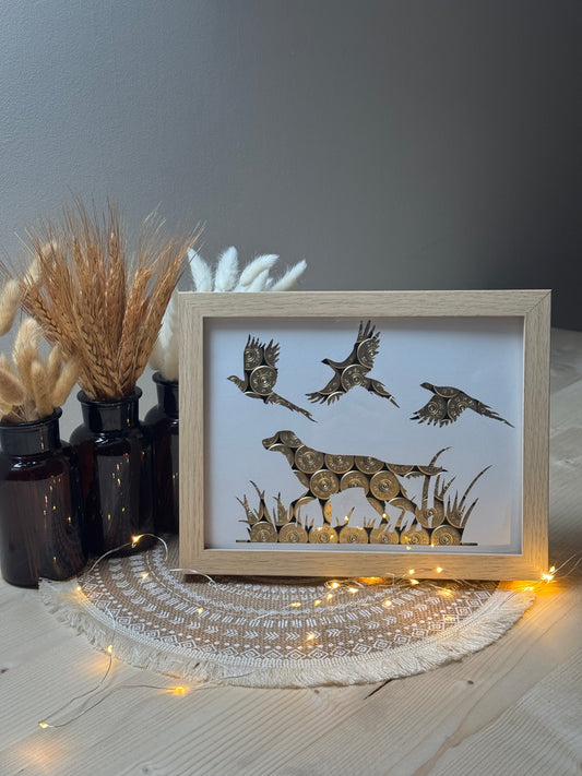 CADRE CHIEN ET FAISANS